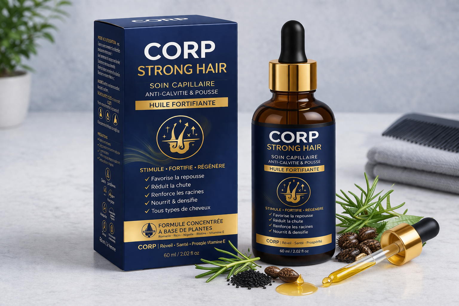 HUILE CAPILLAIRE – CORP STRONG HAIR